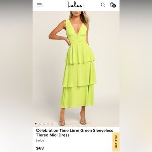 NWT Lulu’s Tiered Midi Dress
